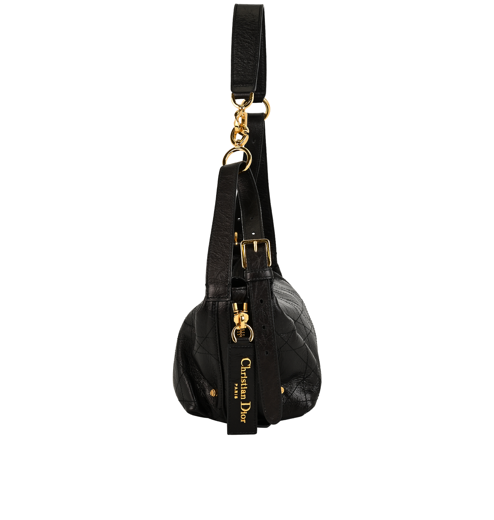 Small D-Journey Hobo, &pound;2,500, Handbags, Black, Leather, Side view